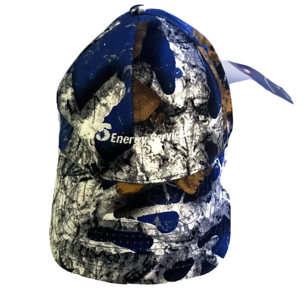 NEW Game Day Mothwing Blue Camo Baseball Cap Adjustable Hat MS Energy Services